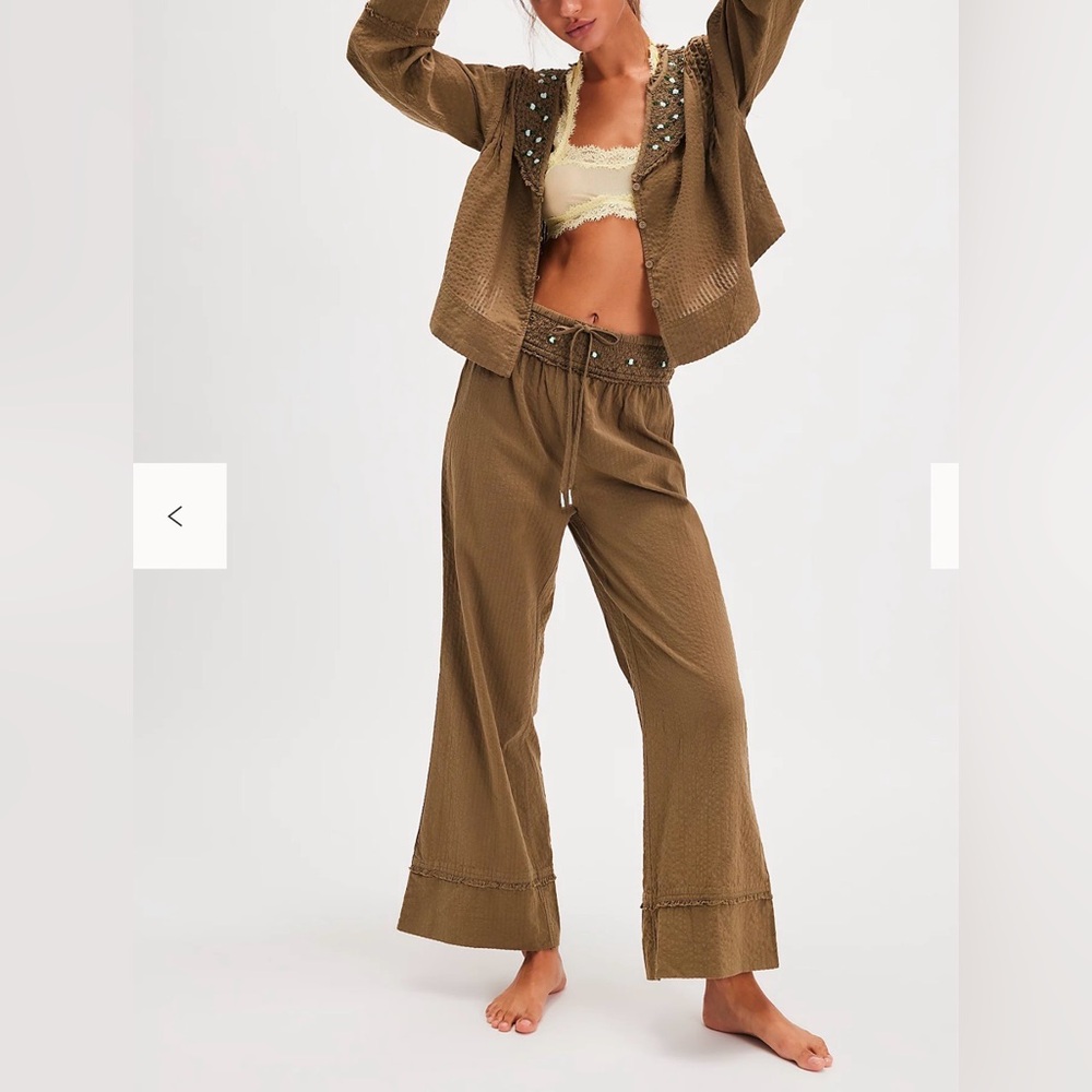Intimately Free People NWOT Sweet As Roses Lounge Set Olive green Size XS
